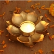 gold lotus flower candle holder tealight stand festive decorative home decor item