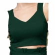 Women's green cotton crop top with frayed edges