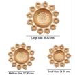 Brass-finished urli bowls for Diwali pooja decoration and floating diya setup