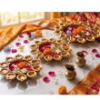 Three size brass finish urli bowls for layered home decoration and festive styling