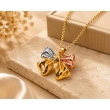 Elegant AMAILLE Eloise tricolor bow necklace and earrings set