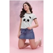 Women's White Printed Casual T-Shirt