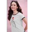 White Printed Round Neck T-Shirt Front View