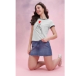 Women's White Round Neck Printed T-Shirt