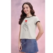 White Cotton Blend Printed Women's T-Shirt