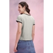 Women's casual printed gray t-shirt with soft cotton blend fabric