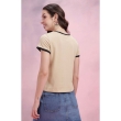 Women's casual printed cream t-shirt with soft cotton blend fabric