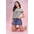Stylish gray t-shirt with printed design and round neckline