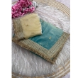 KAVISHA Enterprise light blue satin saree featuring elegant sequin butti work