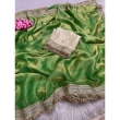 Stylish fancy satin saree with beautiful sequin butti detailing