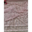 Pink soft net saree with heavy work blouse
