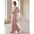 KAVISHA Enterprise pink net saree paired with heavy work blouse