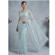 Stylish soft net saree with detailed heavy work blouse