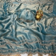 Light blue fancy satin saree with heavy work fancy blouse