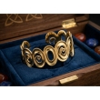 Close-up of SOLMARE VENTURES gold-plated stainless steel cuff