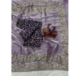 Fandy satin fabric close-up with contrast design by KAVISHA ENTERPRISE