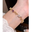 Close-up of SOLMARE VENTURES stainless steel zircon gold-plated bracelet
