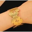 Gold-plated stainless steel cuff bracelet for women