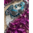 Fancy satin saree paired with fully stitched blouse