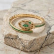 Emerald crystal bracelet wristwatch with trendy design