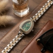 Green Dual Tone Crystal Watch for Women