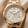 Designer Gold Bracelet Watch with Roman Dial