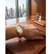 Women's Oval Crystal Gold Watch Front View