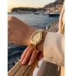 Oval Crystal Gold Bracelet Watch Detail View