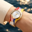 Designer Gold Enamel Bangle Watch for Women