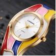 Stylish Gold Cuff Wristwatch for Women