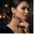 Elegant gold-tone crystal drop earrings