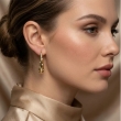 Stylish gilded drop earrings with crystal accents