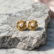 Neofashy elegant golden pearl stud earrings
