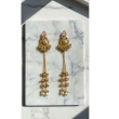 Long gold-plated dangle earrings for women