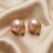 Elegant blush pink pearl earrings for women