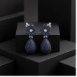 Floral design blue stone earrings