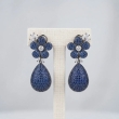 Blue stone floral dangle earrings