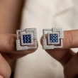 Elegant sapphire blue square stud earrings for everyday and party wear