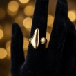 Molten wrap ring featuring a sculpted open design for women