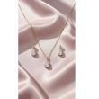 Stylish teardrop necklace and earrings set for women with elegant finish