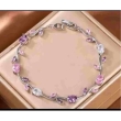 Bracelet for women- Purple pink & silver