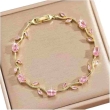 Stylish pink and gold tulip bracelet for women