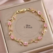 Designer pink and gold tulip bracelet with premium craftsmanship