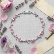 Stylish pink and silver tulip bracelet with floral-inspired design for women