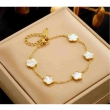 Elegant anti-tarnish white clover bracelet for women with premium polished finish