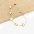 Stainless steel white clover bracelet with long-lasting shine and anti-tarnish coating