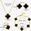 Stylish black pendant necklace and bracelet jewelry set with anti-tarnish finish