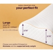 Side view of white contour memory foam sleeping pillow