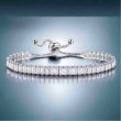 Stylish silver tennis bracelet featuring brilliant crystal stones and anti-tarnish finish