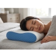 Curve design memory foam pillow providing ergonomic neck and shoulder support